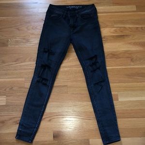 American Eagle Black Ripped Jeans